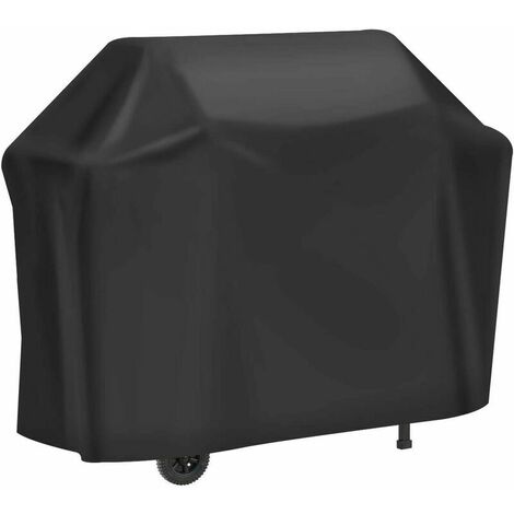 Housse de bâche Oxford 210D robuste Protection de gril à gaz, housse de gril anti-vent/UV/eau/humidité/poussière 147x61x117cm noir Cisea