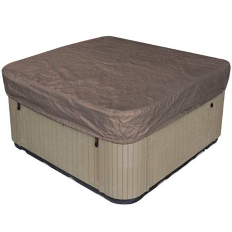 Housse de Bain à Remous, Couverture Thermique pour Bain à Remous, Spa, Housse de Rechange Pliable pour Bain à Remous, Housse de Protection pour Source Chaude, Couverture de Bain à Remous(Café)