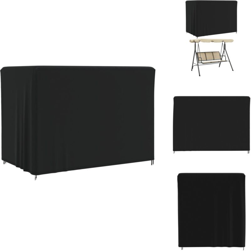 Housse de balançoire de jardin noir 220x150x150 cm oxford 420D - Housses De Balançoire - Housses De Meubles D'extérieur - Couverture De Balançoire