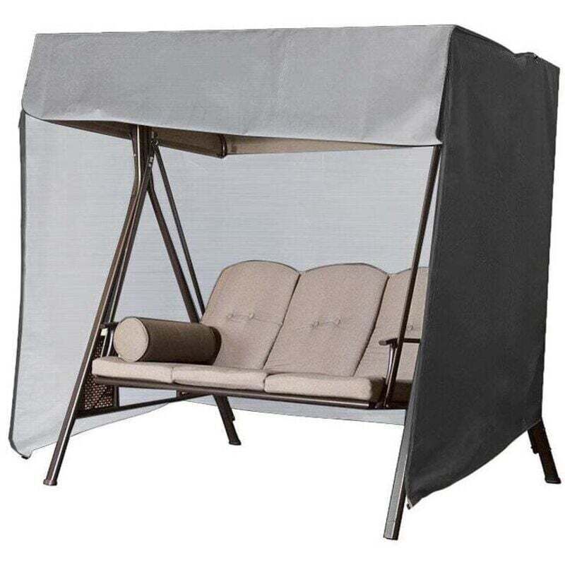 Housse de balançoire grise résistante aux déchirures, housse de balançoire de jardin imperméable, housse de balançoire Oxford avec protection UV,