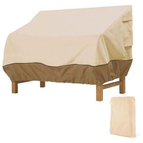 Housse de banc de jardin - 1 pièce, 85×80×91.5 cm, Oxford, imperméable, anti-UV - Beige