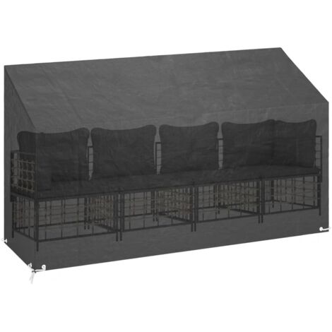 Housse de banc de jardin 12 œillets 210x70x70/88cm polyéthylène CFW35517