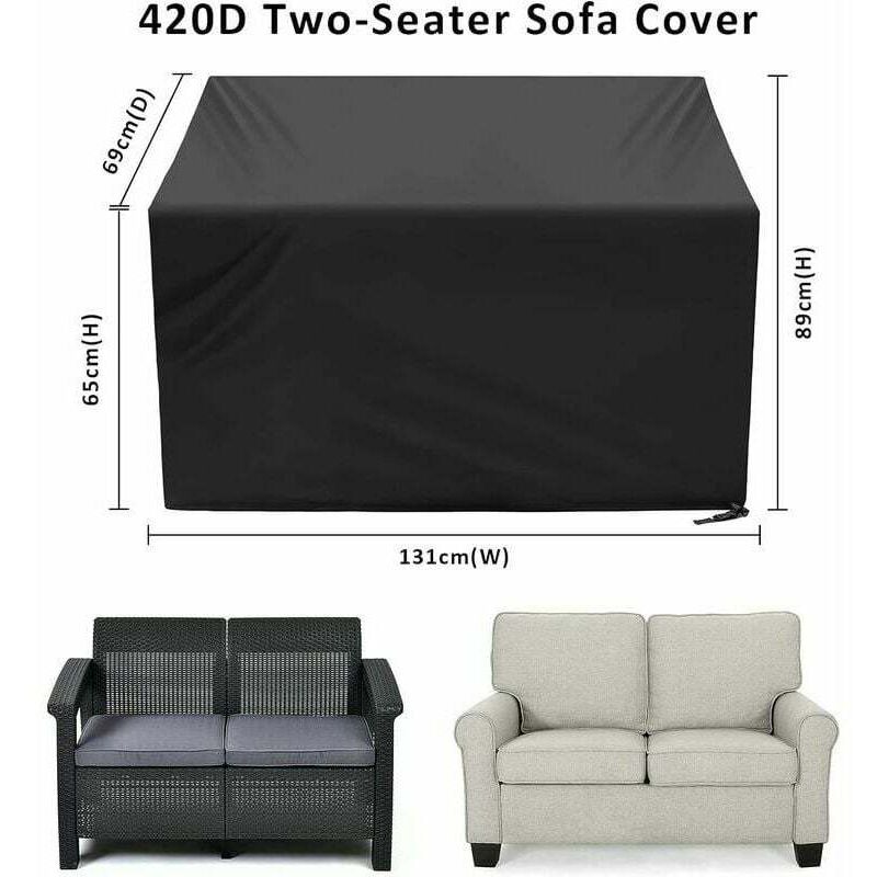 Housse de Banc de Jardin, 2 Places et Housse de Banc de Jardin Extérieur, Housse de Protection pour Mobilier de Jardin, Housse en Tissu Oxford 420D