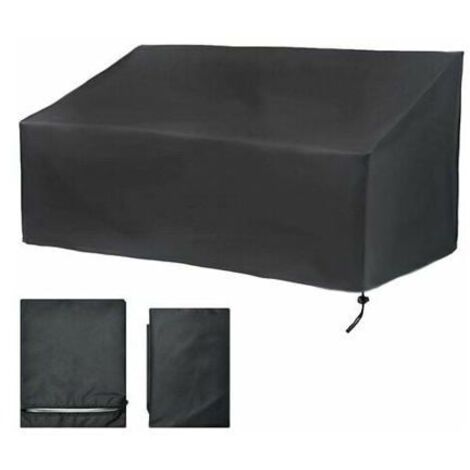 Housse de banc de jardin 2 places, extérieure, anti-poussière, anti-UV, imperméable, coupe-vent, en tissu Oxford, avec étiquette.