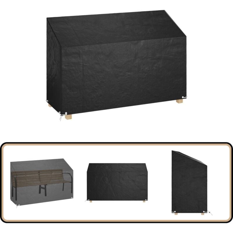 Housse de banc de jardin 8 œillets 190x70x70/88 cm polyéthylène - Housses De Meubles D'extérieur - Housse De Banc De Jardin - Protection Mobilier