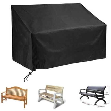 Housse de banc de jardin - Anti-UV - Résistant à la déchirure - Noir