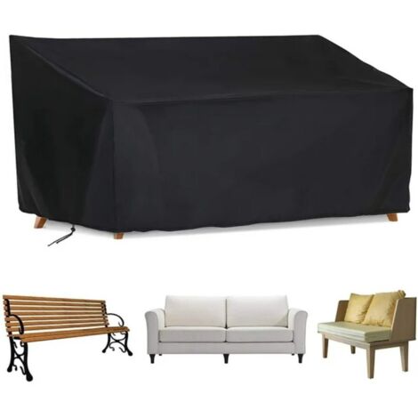 Housse de banc de jardin, Étanche et Résistant aux UV, Noir, 59 pouces