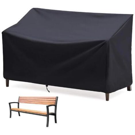 Housse De Banc De Jardin 2 Places, Mobilier D'extérieur En Tissu Oxford 210D Imperméable, Résistance Aux UV Et à La Déchirure(noir) - Jardin
