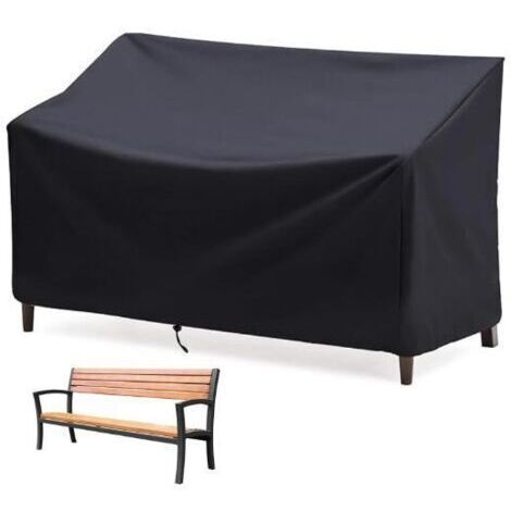 Housse de Banc de Jardin Extérieur, Housse de Protection pour Canapé 3 Places Imperméable, Coupe-Vent, Anti-UV, 210D Oxford Housse de Siège de Banc de Patio (162 x 66 x 89cm)