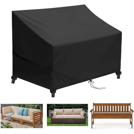 Housse de banc de jardin, housse de banc de jardin 3 places et extérieur, housse de protection pour salon de jardin, housse en tissu Oxford 420D pour canapé de jardin, imperméable, coupe-vent, anti-UV