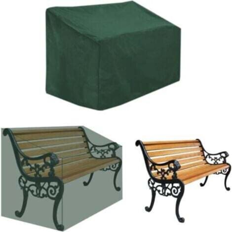Housse de banc de jardin, housse imperméable - double siège, imperméable, coupe-vent et résistante aux UV, en tissu polyester Oxford 210D, 134 x 66 x 89 cm (vert)