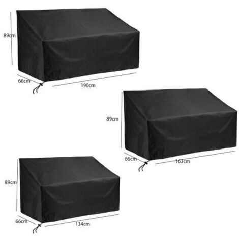 Housse de Banc de Jardin Imperméable 3 Places, Protection Anti-UV (162x66x89cm)