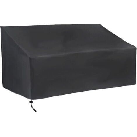 Housse de banc d'extérieur imperméable noire,2248384cm, housse de canapé à cordon, adaptée aux canapés et aux meubles