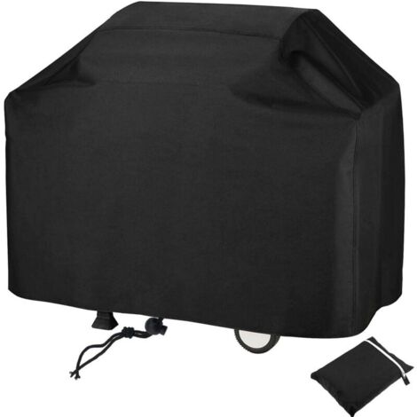 Housse de barbecue 130x70x80cm Noir Couverture de Barbecue Imperméable 210D Bâche de Protection BBQ Anti-UV Anti-l'eau Anti-l'humidité pour Weber Holland