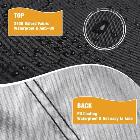 Housse de barbecue, bâche de protection extérieure pour barbecue, housse imperméable pour grille-pain, résistante aux UV, coupe-vent et anti-poussière (S) 8066100cm Noir)