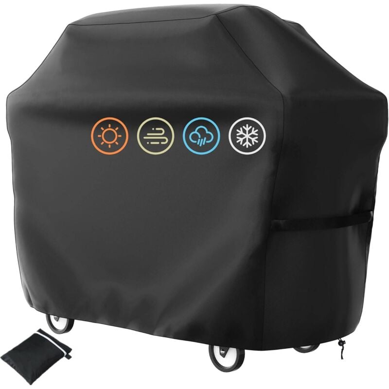 Housse de Barbecue, BBQ Couverture Imperméable au Barbecue, Bache de Protection Barbecue Housse avec Poche et Cordon Ajustable, Anti-poussière