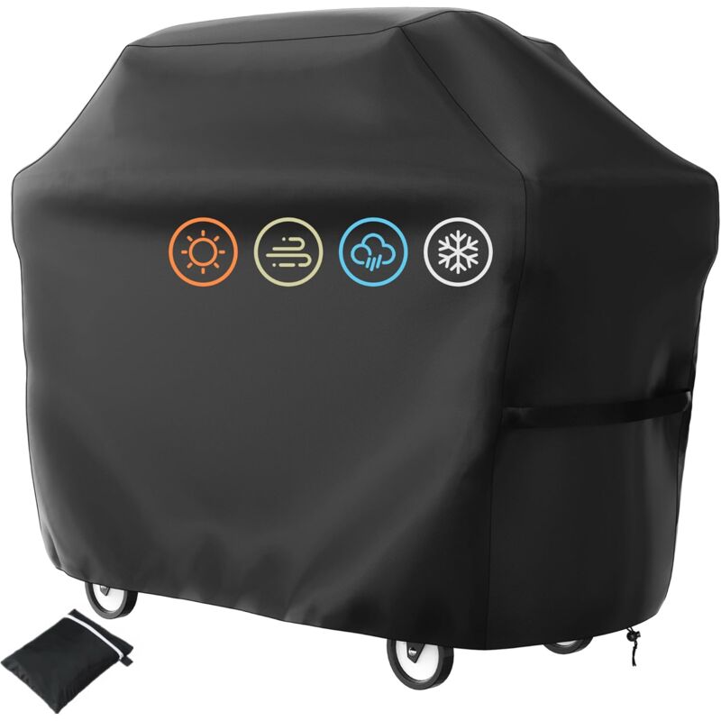 Housse de Barbecue, BBQ Couverture Imperméable au Barbecue, Bache de Protection Barbecue Housse avec Poche et Cordon Ajustable, Anti-poussière