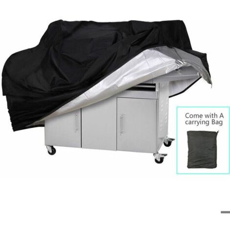 Housse de barbecue en polyester Oxford 210D avec revêtement argenté, dimensions 150x100x125 cm, poids 0,54 kg.
