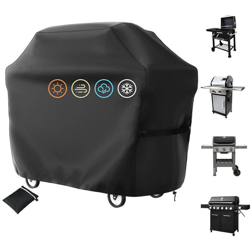Housse de barbecue, housse de barbecue imperméable, housse de protection pour barbecue avec poche et cordon de serrage réglable, anti-poussière,