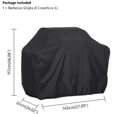 Housse de barbecue imperméable, anti-poussière, anti-pluie et anti-UV pour barbecues à gaz, à charbon ou électriques. Dimensions : 1