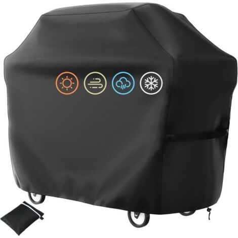 Housse de barbecue, imperméable, avec poche et cordon réglable, anti-UV et résistante (150x100x125cm)