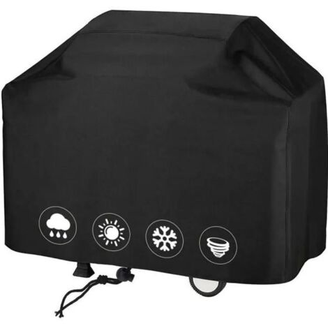 Housse de barbecue JINZDASU - 145x61x117cm - Tissu Oxford 420D ignifuge et résistant aux intempéries - Noir