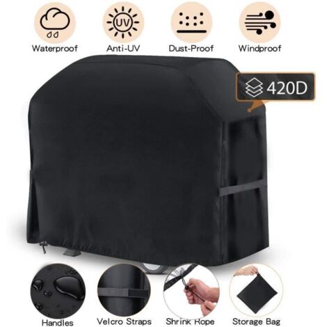 Housse de barbecue - Résistante - Tissu Oxford 420D - Imperméable - Anti-UV - 145x61x117 cm