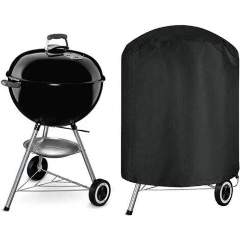 Housse de barbecue ronde et étanche, idéale pour barbecue Weber Char-Grill, Akorn, Kamado, etc. (Noir)