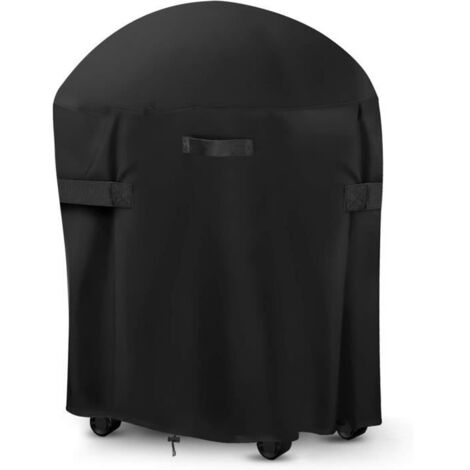 Housse de barbecue ronde - Protection renforcée - 77 x 90 cm - Oxford 420D - Noir