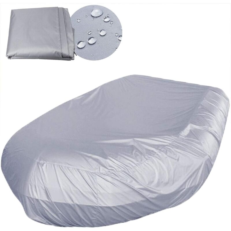 Housse de bateau gonflable imperméable et résistante aux UV, Housse pour Mobilier de Jardin,compatible avec les canots pneumatiques de 7 à 17 pieds
