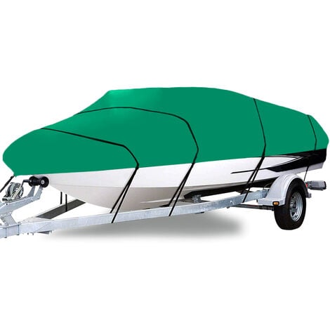 Housse de bateau robuste étanche pour pêche à la remorque Ski Bass V-Hull Runabouts (vert, 17-19ft 600x300cm)