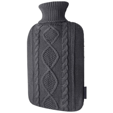 Housse de bouillotte haut de gamme en maille douce – 2 L – Blanche