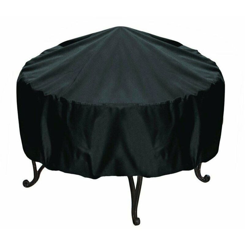 Housse de brasero ronde de 120 cm x 75 cm– Housse de brasero ronde imperméable à l'eau et à la poussière pour foyer – Noir