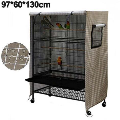 Housse de cage à oiseaux, imperméable, grande housse de cage à oiseaux, housse de cage à perroquets lavable, coupe-vent et anti-poussière