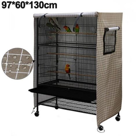 Housse de cage à oiseaux, imperméable, grande housse de cage à oiseaux, housse de cage à perroquets lavable, coupe-vent et anti-poussière