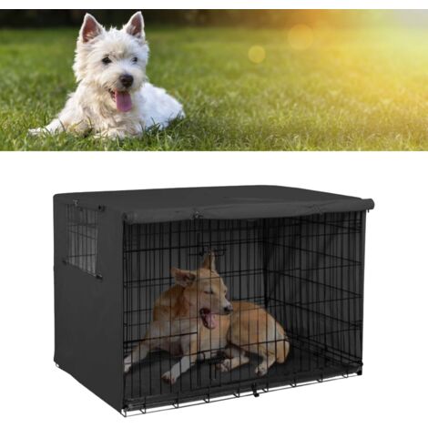 Housse de Cage pour Chiens 124.5x84x79cm Imperméable, Anti-UV et Anti-Poussière avec Toile Oxford 210D et Sac de Rangement