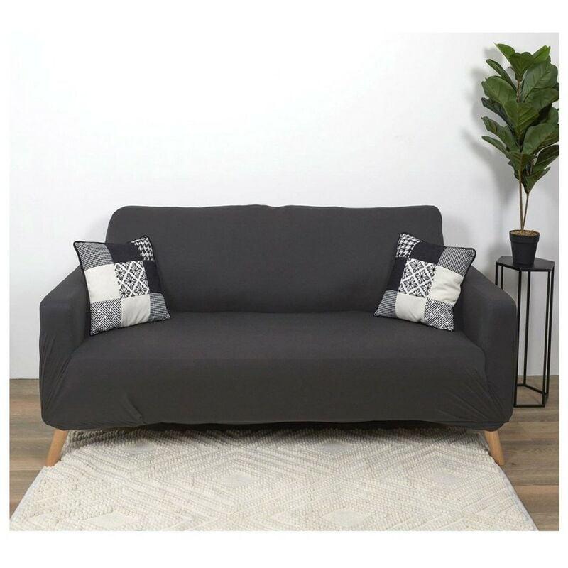 Housse de canapé 2 places extensible gris