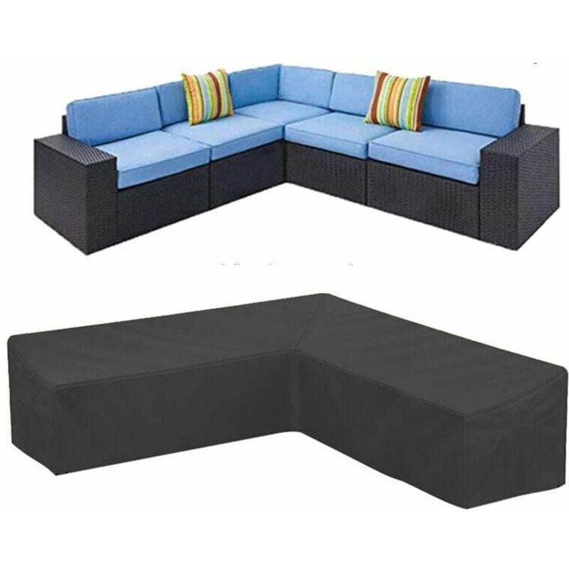 Housse de canapé d'angle de jardin étanche 210D Oxford housse anti-poussière pour meubles de jardin housse de canapé d'angle en forme de l