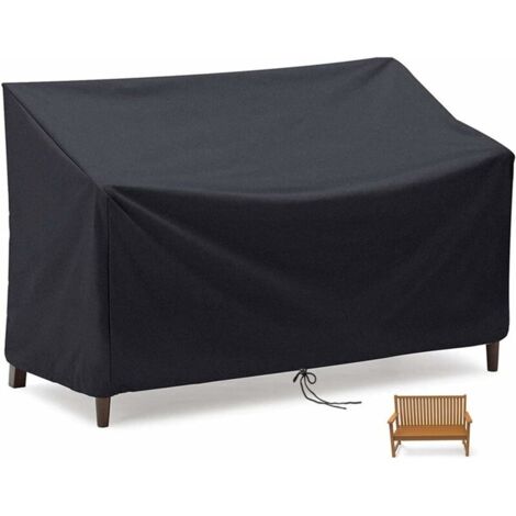 Housse de canapé 2/3/4 places, imperméable, coupe-vent et indéchirable, tissu Oxford 210D anti-UV pour canapé de terrasse extérieur - Zwart (2 places)