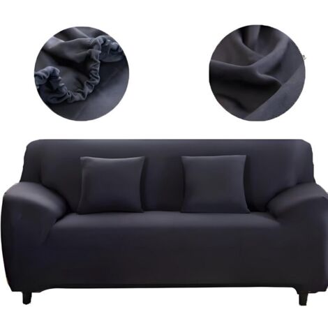 Housse de canapé 2 places 145-185cm élastique – Tissu polyester antidérapant – Protection contre taches et poils d'animaux – Lavable en machine