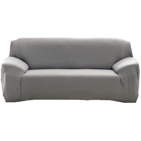 Housse de Canapé 3 Place 195-230 cm - Extensible avec Accoudoirs - Gris