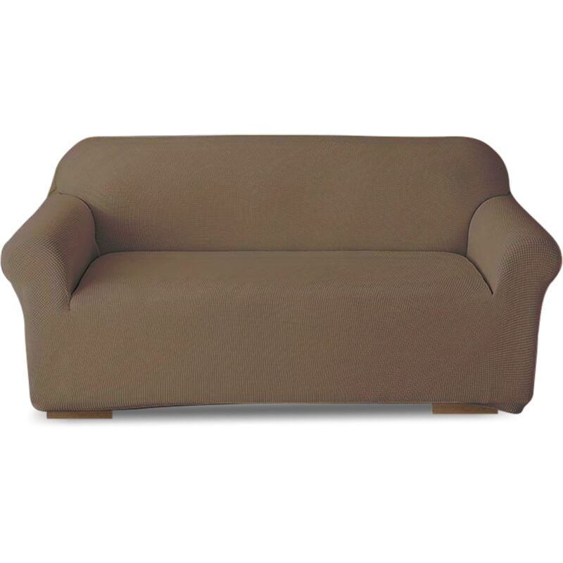 Mediawave Store - Housse de canapé 3 places avec élastique, uni, anti-tache en tissu piqué Couleur: Taupe