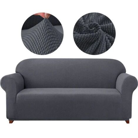 Housse de canapé 3 places - Super stretch - Gris foncé( 185-235cm