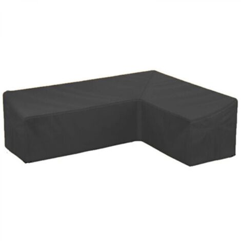 Housse de canapé d'angle de jardin en forme de L pour meubles d'extérieur Housse pour meubles d'extérieur en tissu oxford (noir) - 270x270x90 cm