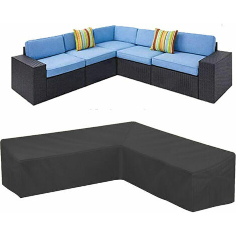 Housse de canapé d'angle de jardin étanche 210D Oxford housse anti-poussière pour meubles de jardin housse de canapé d'angle en forme de L (30030098cm)