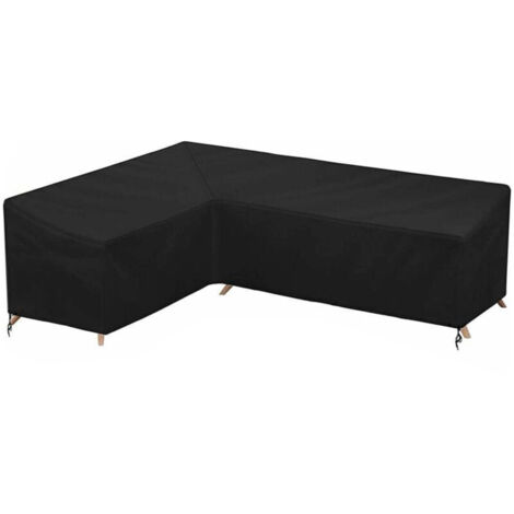 Housse de canapé d'angle en tissu Oxford 210D – Imperméable et résistant aux UV – Dimensions 222x286x78cm – Sac de rangement inclus