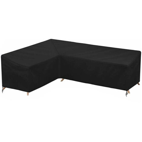 Housse de canapé d'angle en tissu Oxford 210D – Imperméable et résistant aux UV – Dimensions 222x286x78cm – Sac de rangement inclus