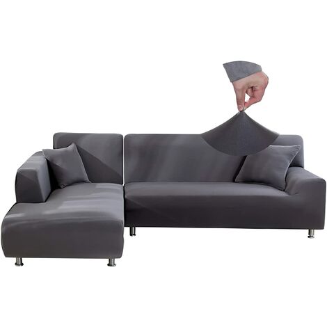 Housse De Canapé d'Angle Imperméable Gris
