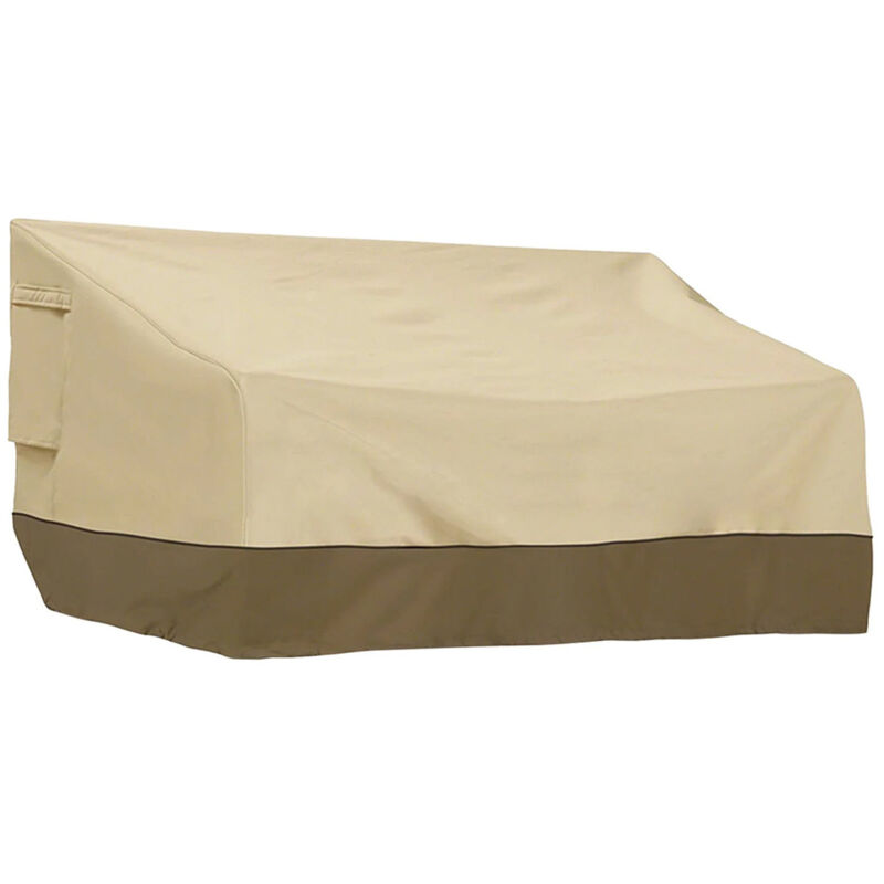 Housse de canapé d'extérieur imperméable et résistante pour banc de terrasse, avec aération, taille S (standard), beige