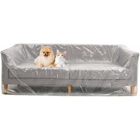 Housse de Canapé en Plastique Transparent 2 3m Housse de Protection pour Canapé Imperméable Housse de Fauteuil Plastique Transparent Antipoussière pour Sapin de Noël, Canapé, Chaise, Lits